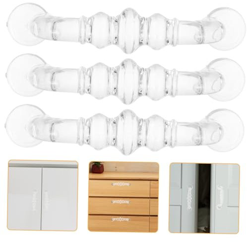 Yardenfun 4 Stücke Türgriffe Schranktürgriffe Modern Möbelgriff Robuste und Praktische Griffe für Schränke Schubladen und Türen Transparent Widerstandsfähig gegen Verformung und Bruch