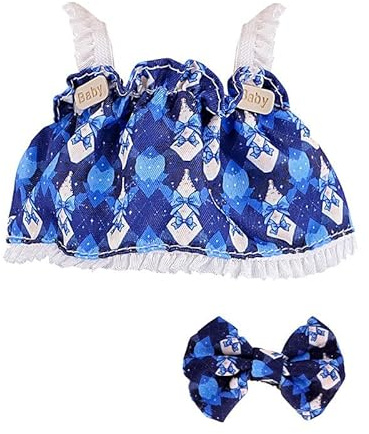 Doll Clothes, 17 cm Doll Outfits, Clothes Set for 17cm Doll, 2 Piece Set Dress Clothing for Doll, Girls Stylish Adorable Dolls Clothes Accessories (Blue)