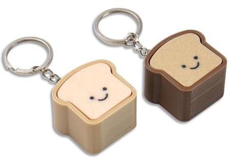 ZLBYGM 2 Stück Schlüsselanhänger Gadgets Toast Schlüsselanhänger Stressabbau Clicker Tastatur Fidget Clicker