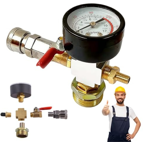 2026 Neu Adapter für Lufttankventil, Ventiladapter Set, Universeller Gasflaschen Ventiladapter mit Manometer, Tragbare Druckluft, Rüsten Sie Ihre Alten Geräte auf und Sparen Sie Geld