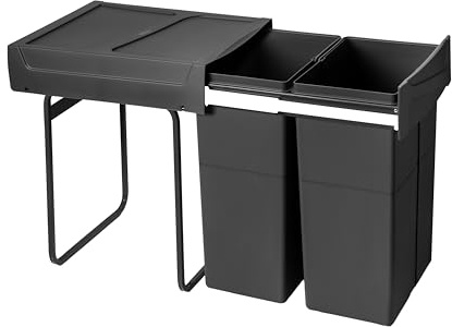 Emuca - Recycling bin for lower mounting and manual pull-out in kitchen unit Recycle 2x25litres