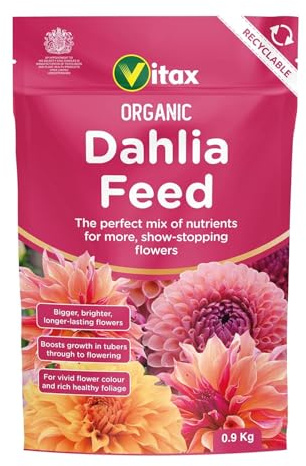 Organic Dahlia Feed Bigger, Brighter, Longer Lasting Flowers Balanced Nutrients Easy to Use Fertiliser 0.9kg