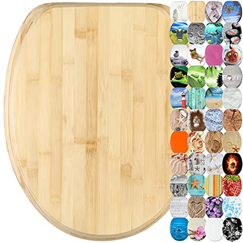 Sanilo Toilet Seat, Wide Choice of Beautiful Toilet Seats, Stable Hinges, Easy to Mount (Bamboo)