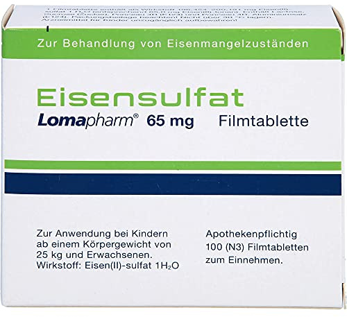 Eisensulfat Lomapharm 65 mg Filmtabletten, 100 St. Tabletten