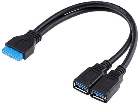 chenyang 2 porte USB 3.0 femmina a scheda madre 20 pin maschio cavo di intestazione per pannello frontale 25cm