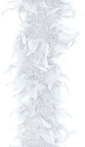 Federboa 180cm weiß - Vintage Kostüm Zubehör Burlesque Charleston 20er Jahre - Karneval Accessoires