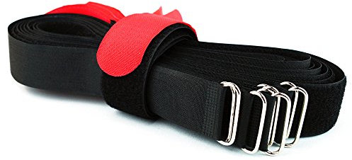 Goodymax Kabelbinder DS Metallöse - Klett/Flausch auf UNTERSCHIEDLICHEN SEITEN! - 80 cm rot (10 Stück, Polyamid, Dual-Sided Hook and Loop)