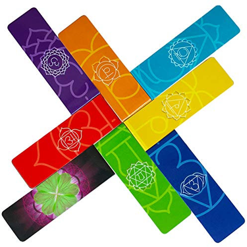LANGE LESEZEICHEN Chakra Magnetische Lesezeichen (auf Englisch) Länger Premium Qualität Schöne Wunderschönen Mandalas Farbenfroh Bildungs Informationen über Chakren auf Karte