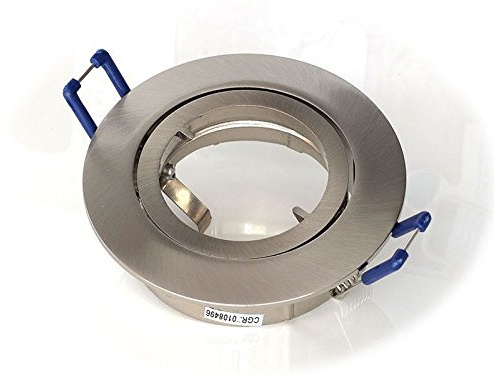 4 Stück - Luxna Lighting Strahler/Scheinwerfer Eisen gebürstet Einbaustrahler, Schwenkbar o. Sprengring