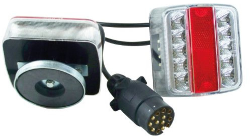 Berger + Schröter 20189 LED Anhänger-Vierfunktionsleuchte mit Magnethalter, 13-poliger Stecker