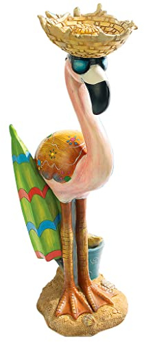 Design Toscano Luau Larry, der Flamingo, Pinke Gartenfigur