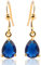 RIZILIA Ciondolare Orecchini Traforati Con Taglio Pera CZ [Simulata Zaffiro Blu] In Placcato Oro Giallo, Semplice Ed Elegante Moderno
