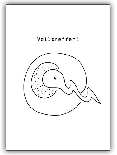 1 Schwangerschafts Karte: Volltreffer! Nutzen Sie diese Karte um die frohe Botschaft Ihrer Schwangerschaft • schöne Gruss Klappkarte mit Umschlag innen blanko für liebe Worte