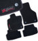 Bär-AfC Auto Fußmatten Limited Edition passend für Seat Leon 1M 1999-2006, Autoteppiche Nadelvlies Schwarz, Bandeinfassung Schwarz, Stick Logo Rot, Set 4-teilig, SE03473