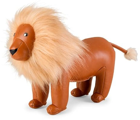 Züny Löwe Buch- und Türstopper Groß Braun mit Heller Mähne und Gesicht (Lion)
