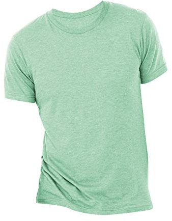 Canvas Mens Triblend Crew Neck Plain Short Sleeve T-Shirt (2XL) (Mint Triblend)
