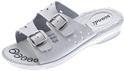 Damen Pantoletten Weiß Clogs Komfort-Soft-Fußbett Latschen Schuhe Sandalette Gr. 40