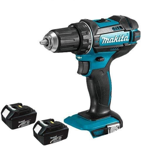 Makita DHP482Z Combi Drill 18V Cordless LXT Li-Ion with 2 x 3Ah Batteries BL1830, 18 V