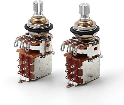 500k Töpfe für Gitarren, Push Pull Guitar Potentiometer, Bourns Potentiometer, Short Split Shaft, Audio Taper, The Art of Tone, Paar (2X)