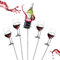 Mind Reader Picnic Wine Glass and Bottle Stakes, Outdoor Dining, Metal, 5 Piece Set, 3.5 L x 3.5 W x 19 H, Silver