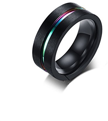 Daesar Herren Ring Personalisiert, Ringe Edelstahl 8MM Matt Verlobungsringe Partnerringe Personalisiert Große 62 (19.7)