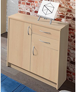 möbelando Kommode Anrichte Beistellschrank Hochkommode Standschrank Schrank Olli III Buche