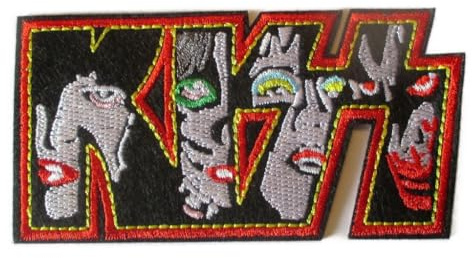 Hotrodspirit Aufnäher zum Aufbügeln, Motiv Kiss Gesicht, klein, 10 x 5 cm, Rot