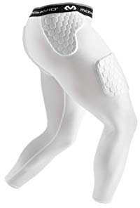 McDavid HEX 5-Pad 3/4 Tight Thudd. Padded for Football and More Sports Pads on Thighs, HIPS, Tailbone, Protection and Compression Black or White Tights Pants
