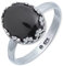 mantraroma Damen Ring 925 Silber Onyx Edelstein schwarz dezent verspielt