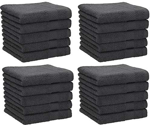 Betz 20 Stück Seiftücher Neapel 30x30 cm – 100% Baumwolle Waschlappen Set – Weiche, saugstarke Waschhandschuhe fürs Bad, Gesicht & Gäste – Pflegeleicht & langlebig – Farben Anthrazit