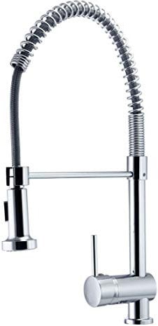Niederdruck Wasserhahn Küche Spiralfeder Spüle Küchenarmatur mit Brause Chrom | 6235BIGF_CR