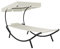 vidaXL Tumbona Doble de Jardín con Toldo y Cojines Asientos Hamaca Balancín Sillón Mobiliario Muebles Decoración Bricolaje Sillas Terraza Blanco Crema