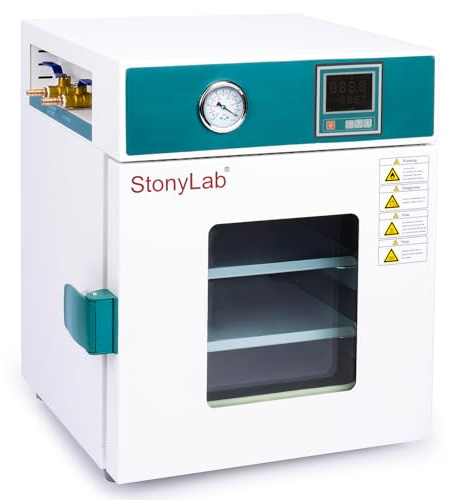 stonylab Vacuum Drying Oven, 24L/0.9 cu ft Lab Drying and Heating Oven with Vacuum Gauge and Digital Controller, CE Certified, 220V/RT+10-250℃, Stainless Steel