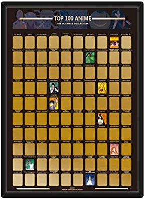 ADMOS 100 Anime Scratch Off Poster Foto Hintergrundbilder Wanddekoration Smooth Movie Bucket List Scratch Off Bucket List Poster Geschenk für Anime-Liebhaber