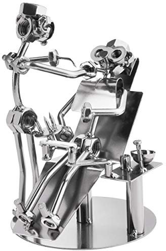 BRUBAKER Schraubenmännchen Zahnarzt - Handarbeit Eisenfigur Metallmännchen - Metallfigur Geschenk für Zahnärzte, Zahnarzthelfer und Zahnarzthelferinnen