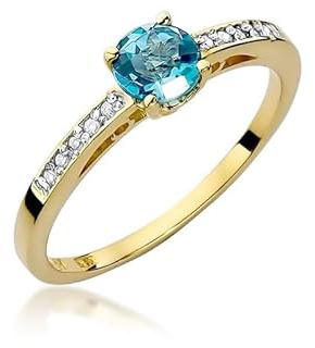 Lumari Gold - Verlobungsring Damen Ring Gold 585 Echtgold 14k Gelbgold mit natürlichem Diamanten Damen Solitär Versprechen Ring Brillanten - Ringe Frauen