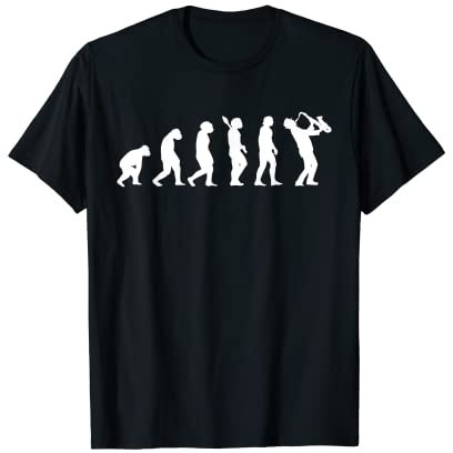 Saxophonisten Geschenkidee Evolution Jazz Musiker Instrument T-Shirt