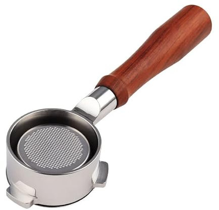 Bodenloser Siebträger 54mm Kompatibel mit Sage/Breville Barista Serie 870/878/880 und 54mm Sage/Breville Espressomaschinen, Holzgriff