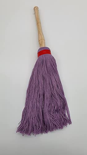 1 Ud.| Espolsador sacudidor de hilo de algodón con mango de madera | Color aleatorio blanco o lila