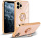 Newseego Case Compatible with iPhone 11 Pro,Electroplated Soft Silicone Shockproof iPhone 11 Pro Protective Cover,360 Degree with Rotation Magnetic Car Finger Ring Holder for iPhone 11 Pro-Light Pink