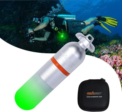 ORCATORCH SD01 Mini Strobe Signal Light Scuba Dive Beacon Diving Night Dive LED Marker Flashy Safety Lamp Firefly Diving Light with AAA Battery, for 150M Underwater Diving (5 Colors Option) (Green)