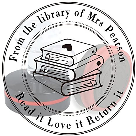 PLIGREAT Eigener Stempel Rund, Personalisierter Namensstempel, 5 Tintenfarbenoptionen: Rot, Schwarz, Blau, Grün, Violett