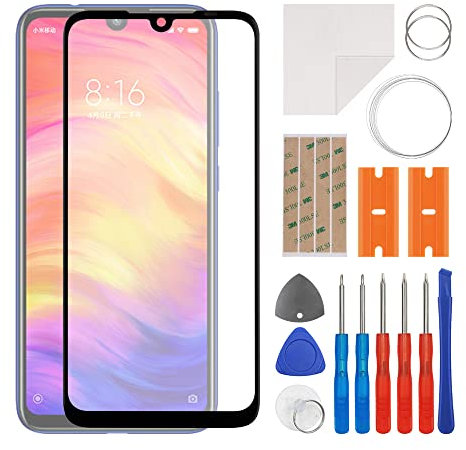 swark Kit de reparación de cristal frontal de pantalla compatible con Redmi Note 7, incluye herramientas