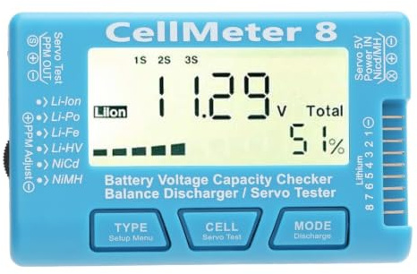 Tester della Capacità della Batteria Digitale Tester Lipo Tester della Batteria Tester della Batteria Bilanciatore della Batteria per LiPo Life Li Ion NiMH Nicd Cell