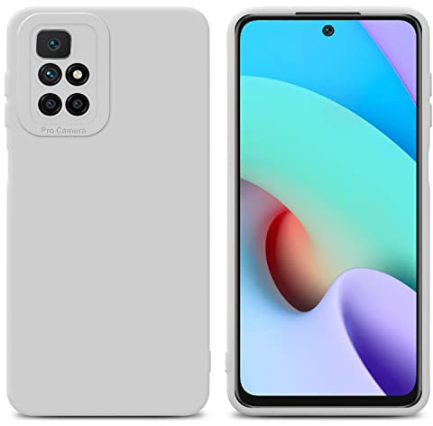 Cadorabo Hülle kompatibel mit Xiaomi RedMi 10 Schutzhülle TPU Silikon Case Liquid Design mit Kameraschutz Slim Kratzfest Weiche Gummi mit Rundumschutz Case Hülle für Xiaomi RedMi 10 in Weiß