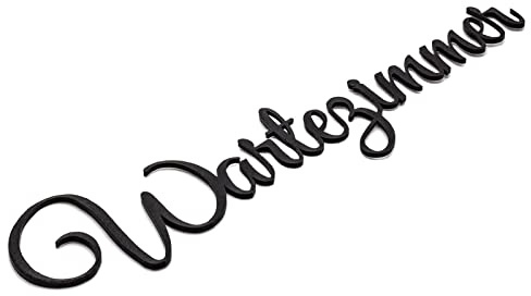 Wartezimmer Türschild Schriftzug Firma Name Wandschild Selbstklebend Schwarz