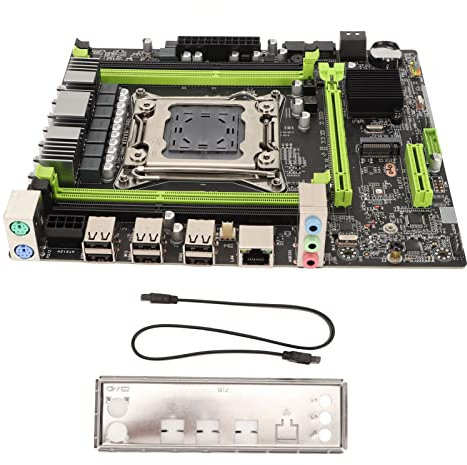 Elprico X79MS Motherboard, LGA 2011 Pin DDR3 4 Channel ATX Gaming Motherboards Computer Motherboard Equipped with for X79 Chipset
