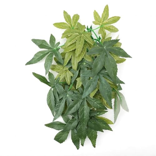 VIFERR Piante Artificiali per Acquario, Piante Acquatiche Artificiali Verdi Foglie Plastica Piante Finte Accessori Acquario per L'Acquario Rettile Terrario, 50cm