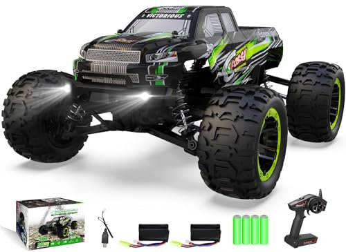 RACENT Ferngesteuerte Autos für Kinder, RC Auto ab 6 7 8 9 Jahre im Maßstab 1:16, Sprays und Lichtern, RC Truck 2 Batterien für 40+ Minuten Spielzeit, Spielzeuggeschenke für Kinder Jungen Mädchen