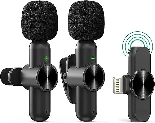 Newlam Micro Cravate sans Fils, Mini Micro sans Fil pour iOS, Wireless Lavalier Microphone pour Enregistrement,Diffusion en Direct,Youtube,TikTok